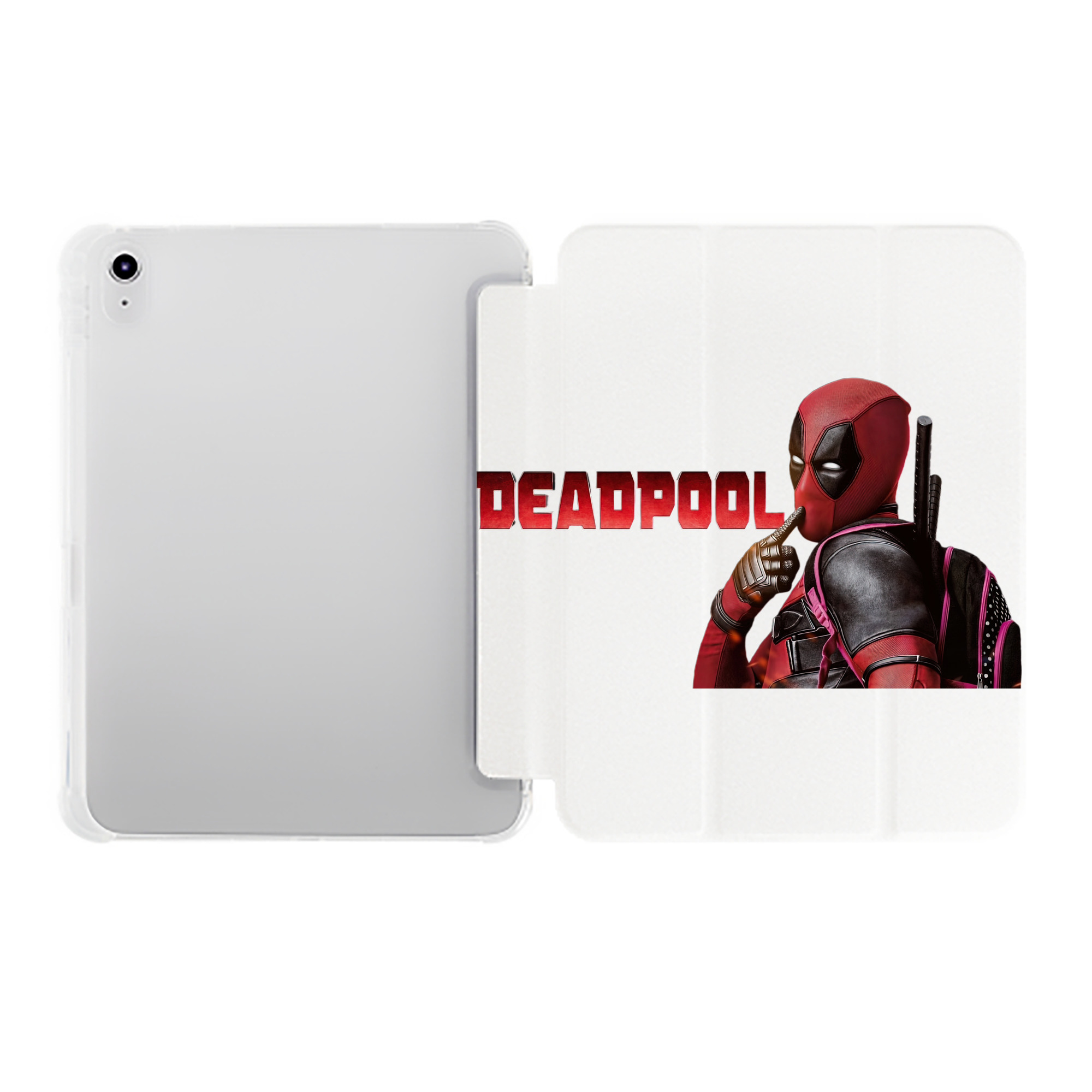 （画像用） Deadpool デッドプール IPad ケース ペン収納付き 三つ折りスタンド PUレザー×シリコン 対応機種9.5/10.5/10.9インチ